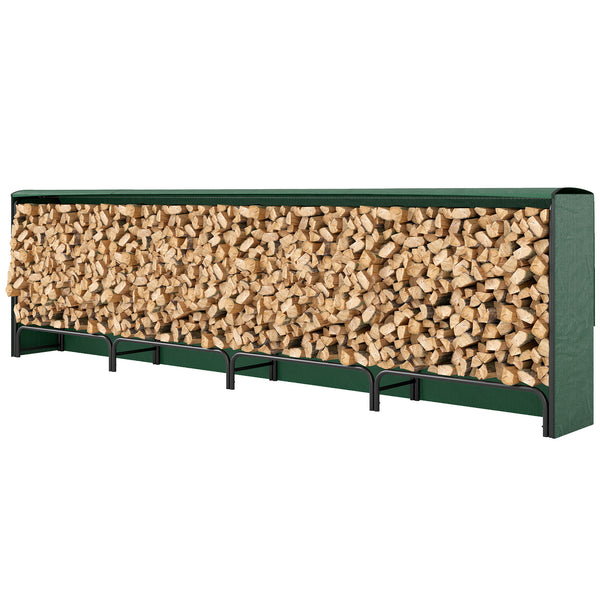 Wood rack with waterproof cover, 500 kg log storage rack