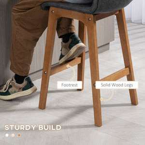 Set of 2 modern bar stools, grey