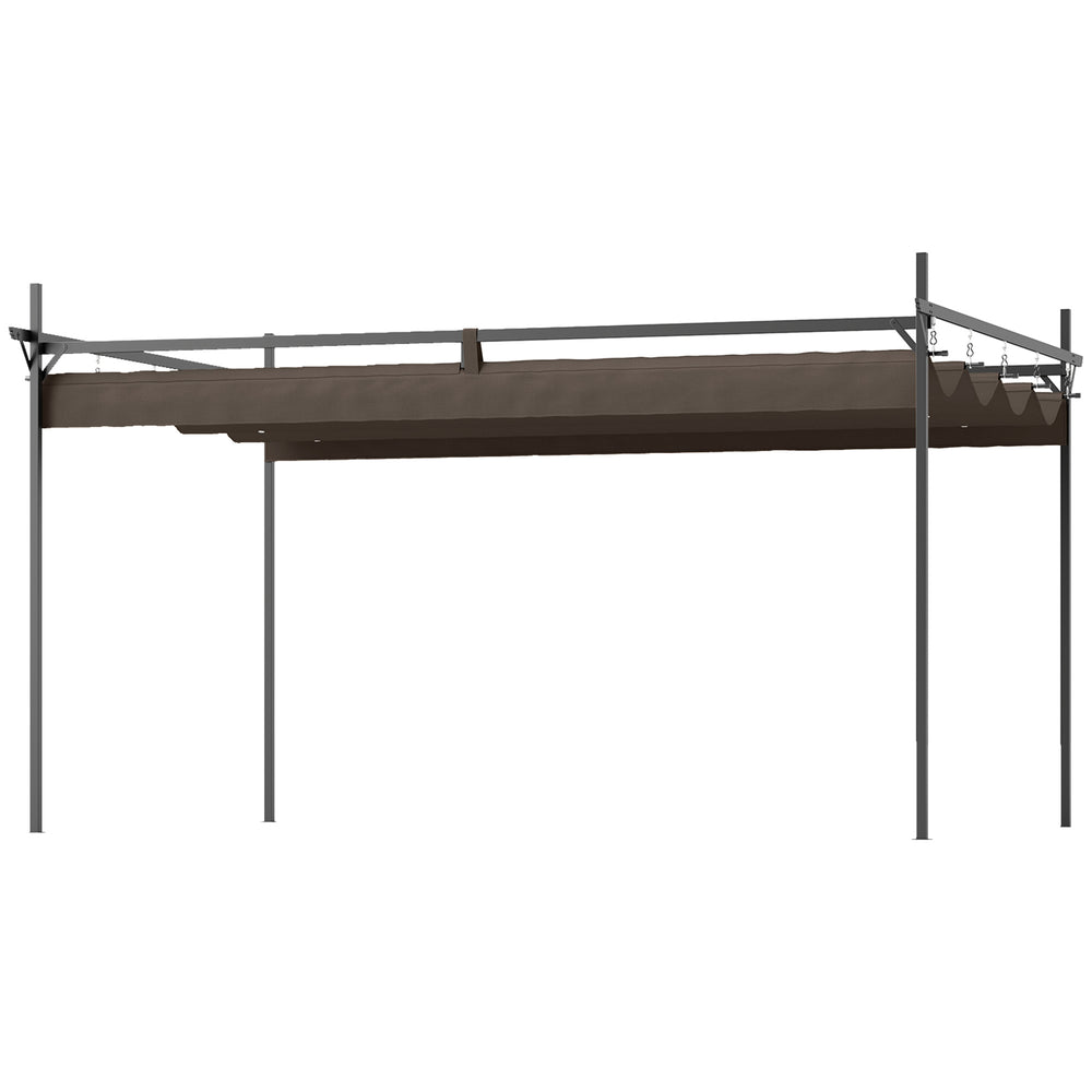 10 x 10 retractable pergola UPF 30+, brown