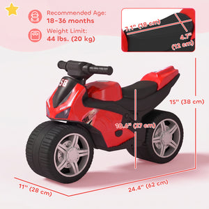 Red musical ride-on motorcycle, 18 to 36 months