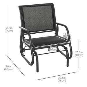 Rocking chair with breathable mesh seat and back, black