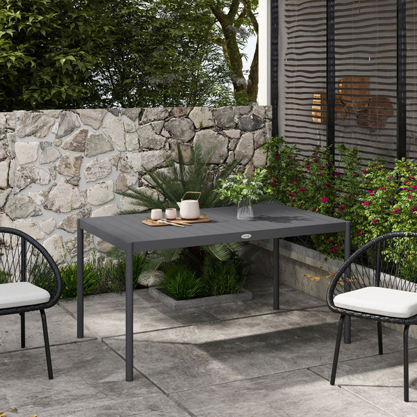 Garden table with aluminum frame, dark grey