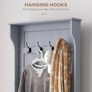 3-in-1 Hallway Unit with Coat Rack, Grey 