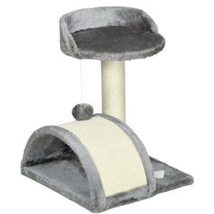 43cm Cat Tree with Hanging Toy, Grey