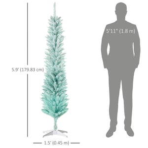 6ft Slim Artificial Christmas Tree Light Blue