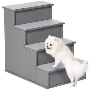 Dog stairs with non-slip mat, 40 x 59 x 54 cm, grey