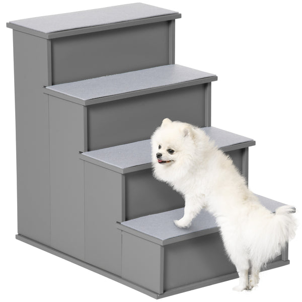 Dog stairs with non-slip mat, 40 x 59 x 54 cm, grey