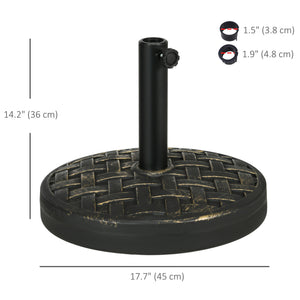 Concrete parasol base with rattan effect, bronze 