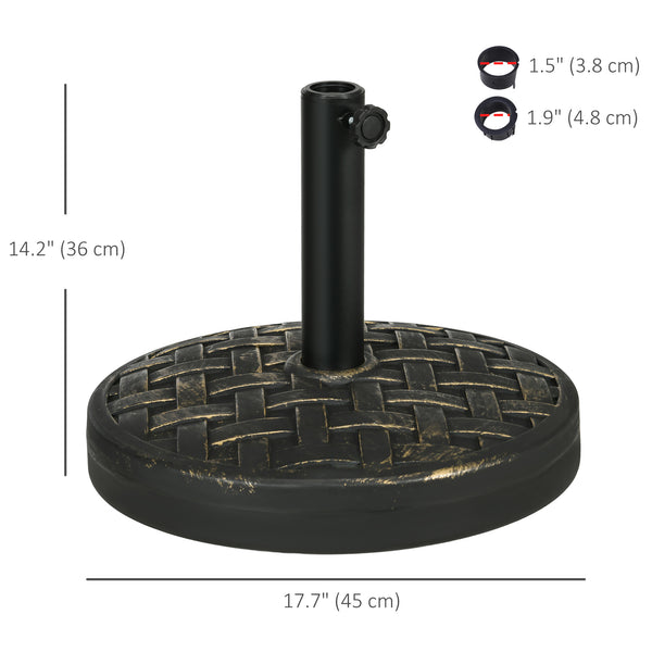 Concrete parasol base with rattan effect, bronze 