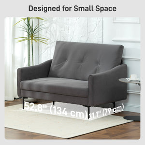 2 seater sofa with high resilience foam, thick padding, gray