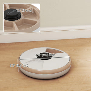 Automatic pet food dispenser with 6 trays and 1 cold pack