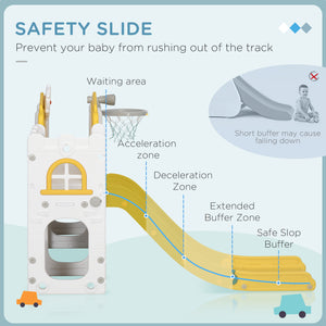 7-in-1 Toddler Slide with Yellow Basketball Hoop