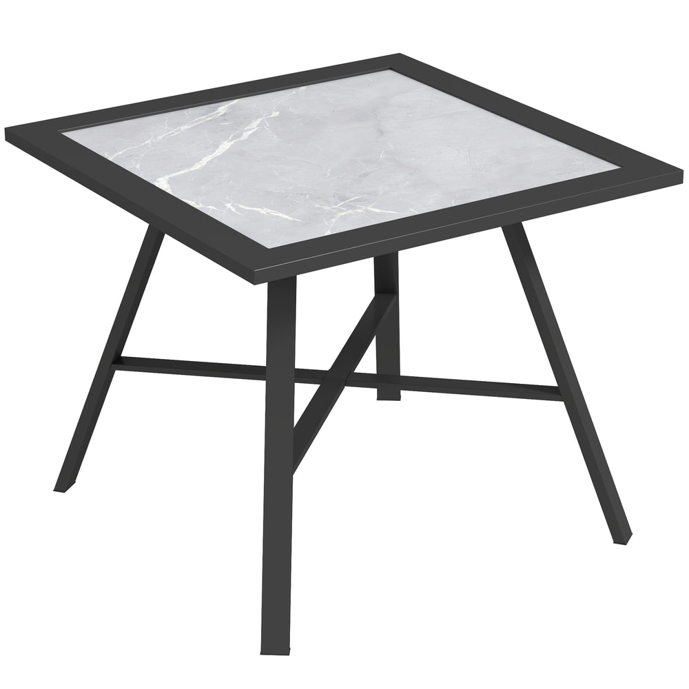 Small Patio Side Table with SPC Top for Garden, Patio, Lawn, Grey
