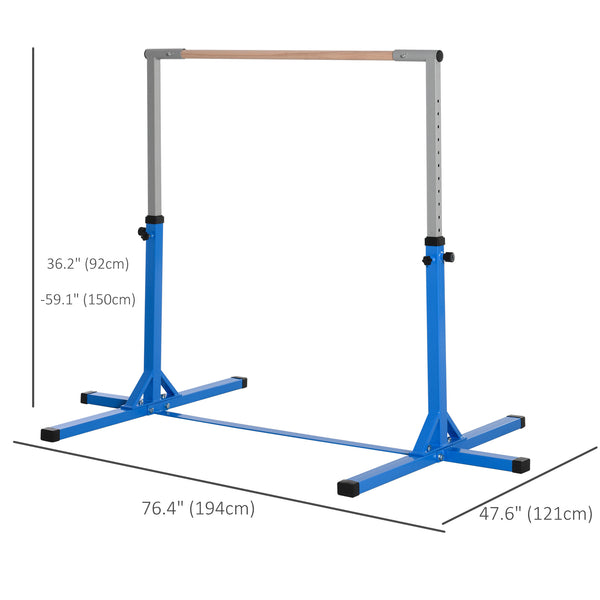 Professional gymnastics bar for children, blue