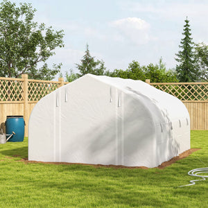 Tunnel greenhouse with roll-up, zippered side panels 