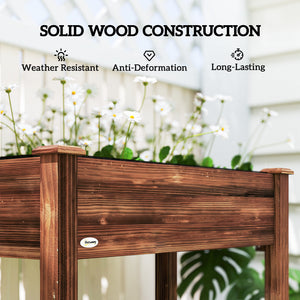 Raised wooden planter with legs