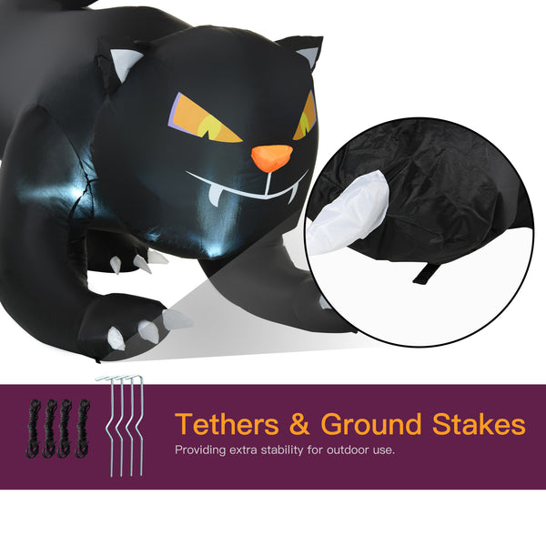 1.2m tall air-blown Halloween inflatable black cat