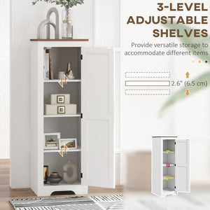 Farmhouse Style Accent Cabinet with Adjustable Shelf, White