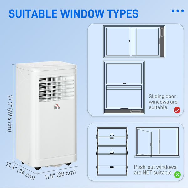 8,000 BTU Portable Air Conditioner with Cooling, Dehumidifier, Remote Control, Cream Color