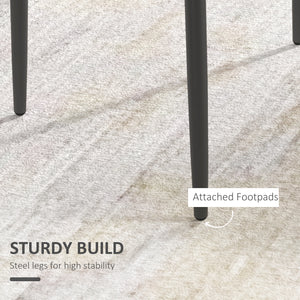 Set of 4 modern chairs with faux leather upholstery and metal legs, grey