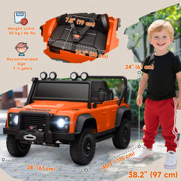 Licensed Land Rover 12V with remote control, orange