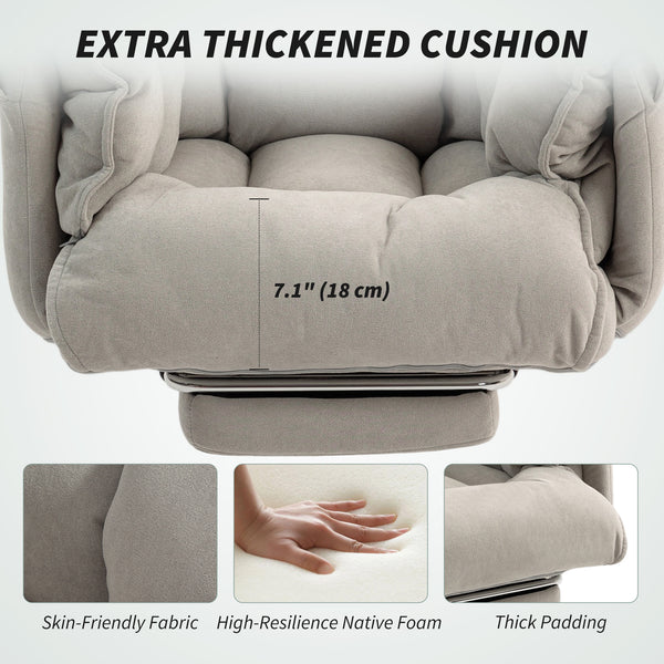 High Back Reclining Office Chair with Footrest and Swivel Casters