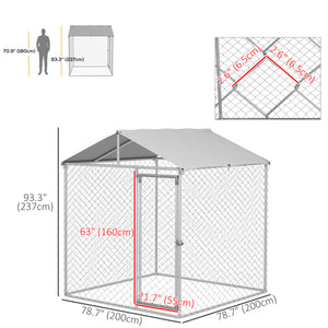 Heavy-duty galvanized steel kennel with UV-resistant roof