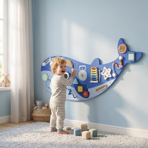 13-in-1 Whale Wall Activity Panel, Blue
