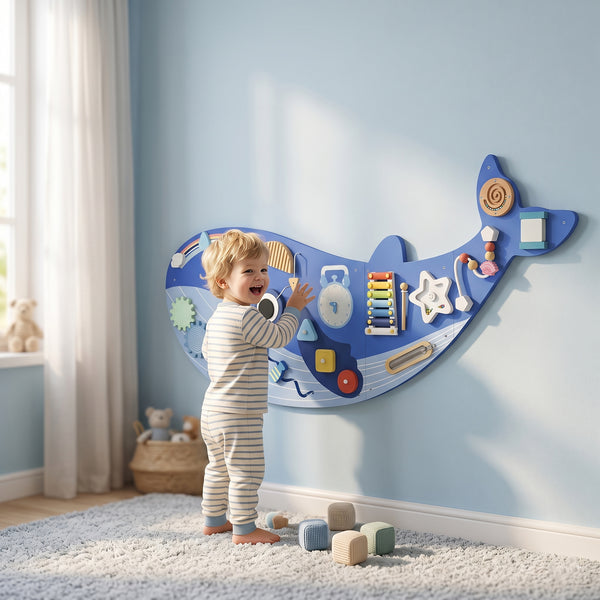 13-in-1 Whale Wall Activity Panel, Blue