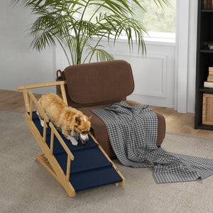 Adjustable and foldable stairs with anti-slip mat