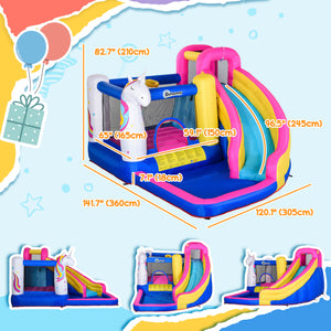 5-in-1 Unicorn Bouncy Castle