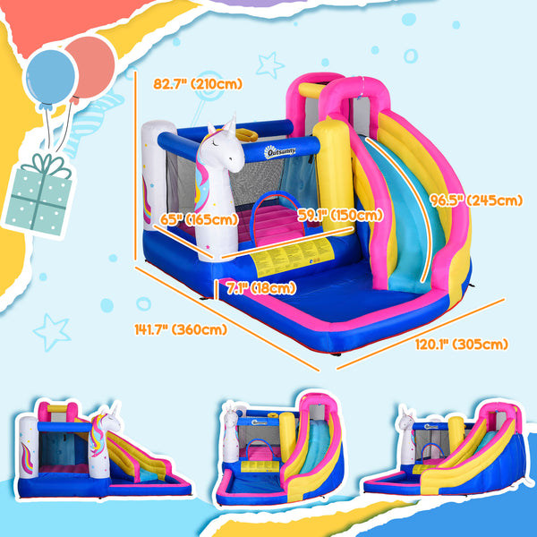 5-in-1 Unicorn Bouncy Castle