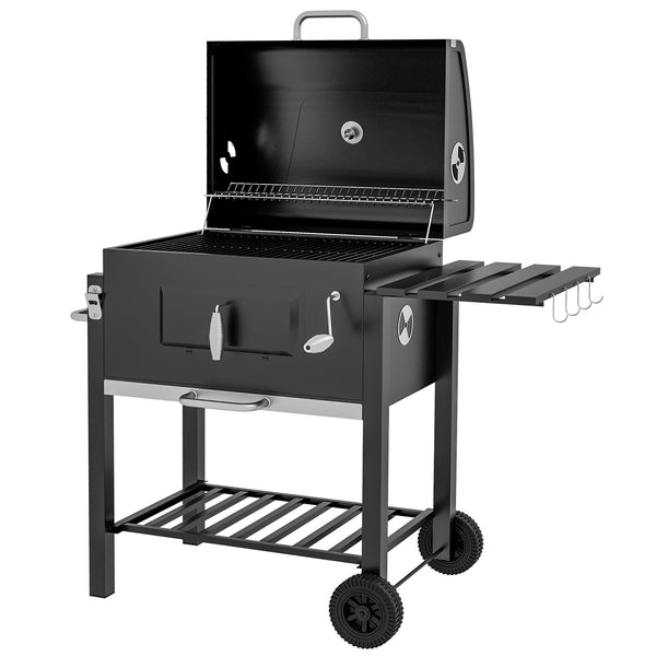 Portable stainless steel charcoal barbecue