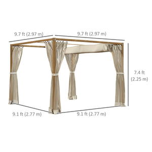 Retractable pergola 10 x 10 with mosquito nets