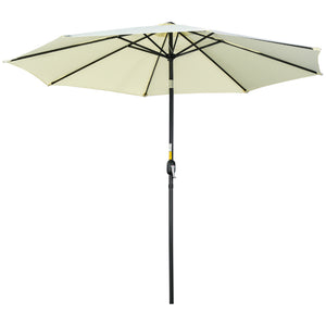 10-foot round parasol with crank, tiltable, beige 