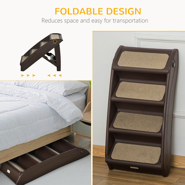 Portable stairs for dogs and cats, dark brown