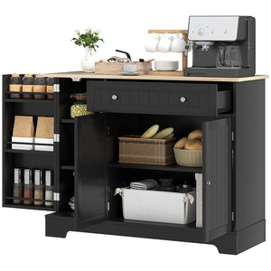 Modern Sideboard with Drawer, Adjustable Shelf, 3 Doors, for Dining Room, Black