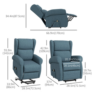 Wingback Lift Chair for Seniors, Blue