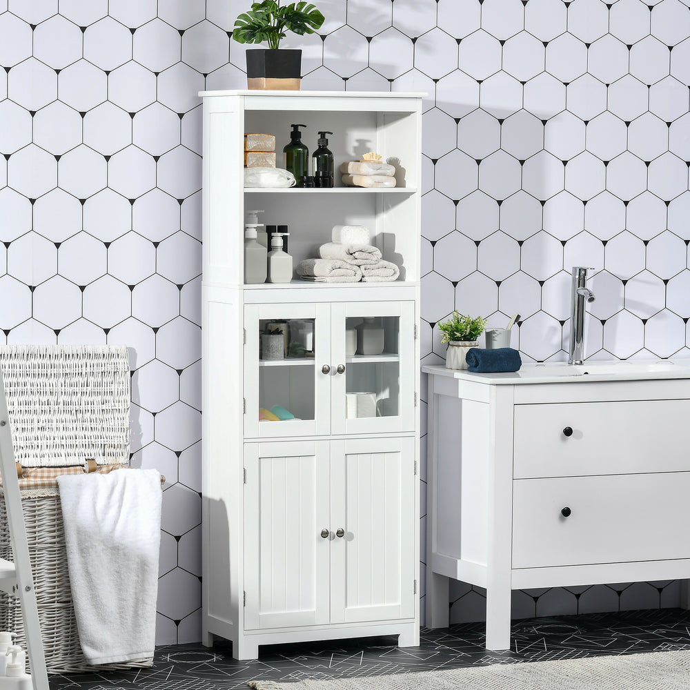 4-door pantry with adjustable shelf, white