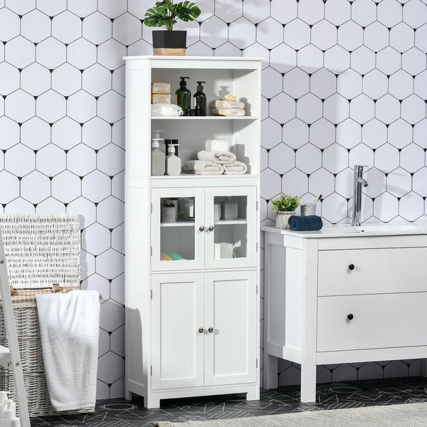 4-door pantry with adjustable shelf, white