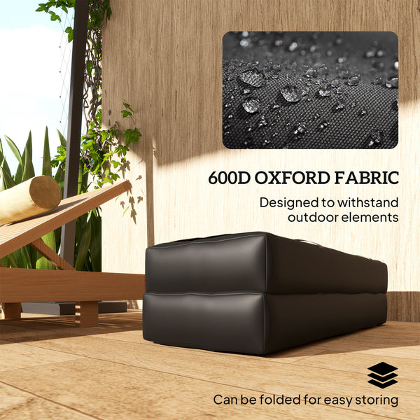 Set of 2 parasol base weight bags with handles, black 