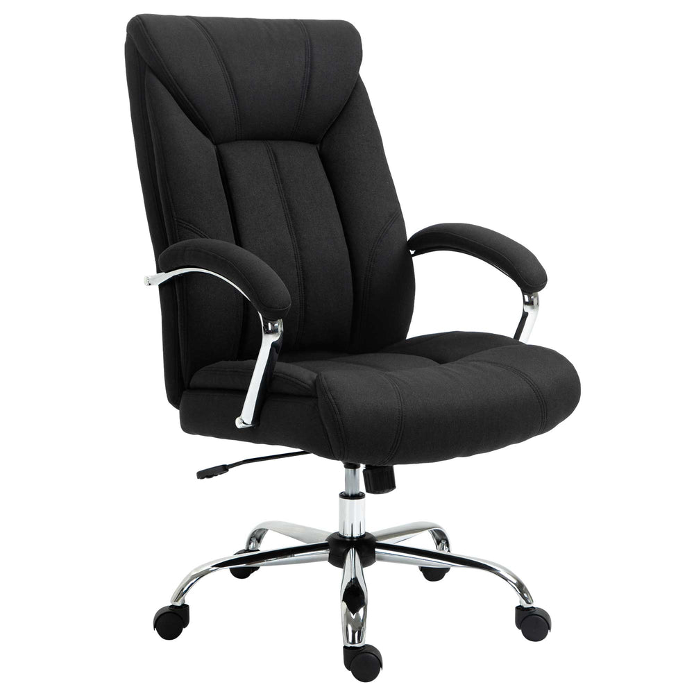 Swivel office chair with high back, black