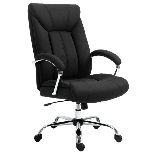 Swivel office chair with high back, black