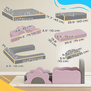 12-Piece Climbing Toys with Ball Pit (Balls Not Included), Gray