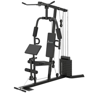 Multifunction weight training station with 45 kg weight stack, for a full body workout