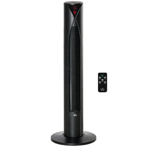 Freestanding Tower Fan with 3 Speeds, 12-Hour Timer, Oscillating, LED Sensor Panel, Remote Control, Black