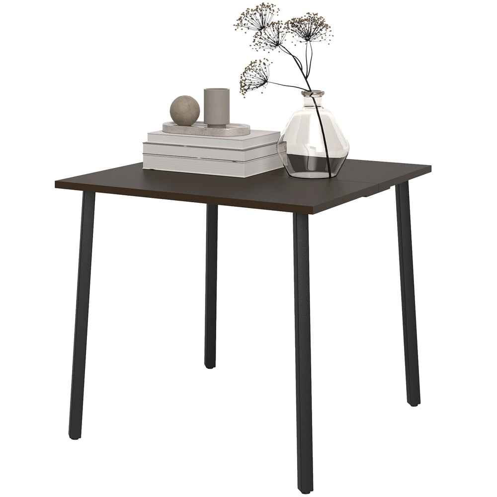 Garden table with parasol hole, brown