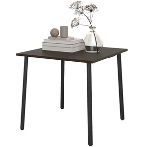 Garden table with parasol hole, brown