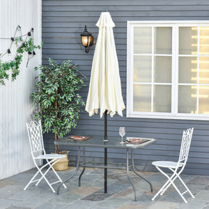 Metal garden table with parasol hole