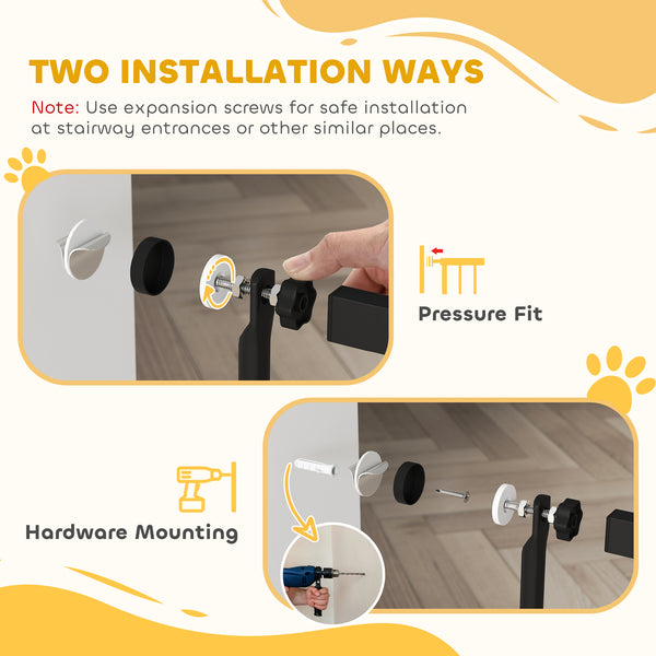 Extra-tall pet gate, black